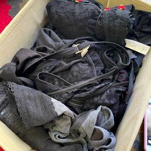 Black lingerie bodysuits bras Panties. All sizes s m and l